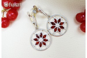 СЕРЕЖКИ “АЛАТИР” СРІБЛО, ГРАНАТ