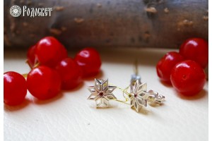 СЕРЕЖКИ “АЛАТИР” СРІБЛО, ГРАНАТ