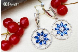 СЕРЕЖКИ “АЛАТИР” СРІБЛО, САПФІР